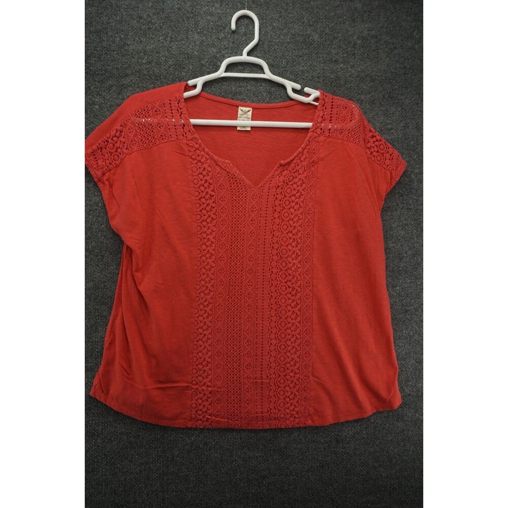 Faded Glory Lace Short Sleeve Top Size 3X Plus Size Blouse